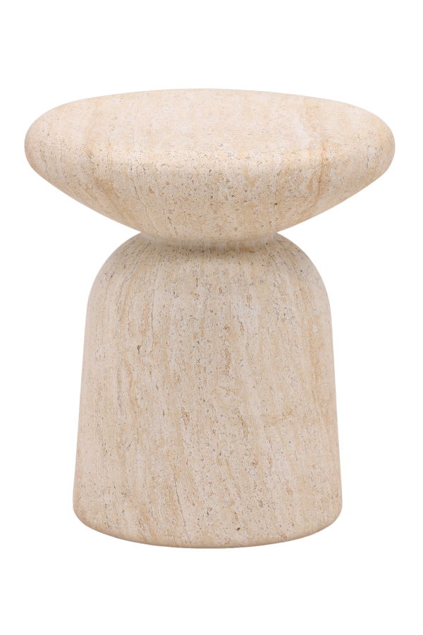 Dovetail Furniture Marek Faux Travertine Outdoor Side Table