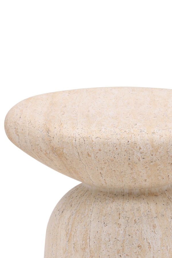 Dovetail Furniture Marek Faux Travertine Outdoor Side Table