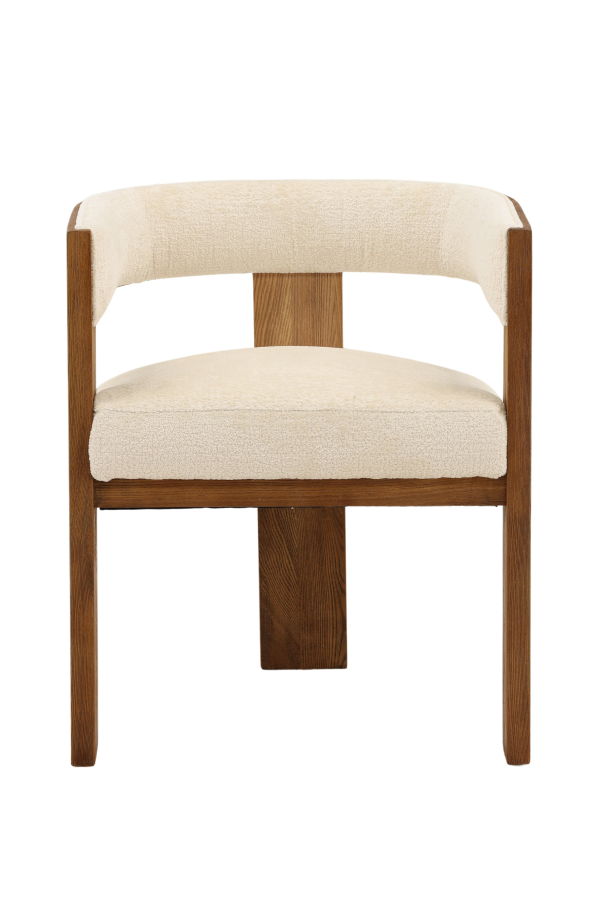 Dovetail Furniture Nolan Chenille Upholstered Dining Chair with Ash Wood Frame - Natural