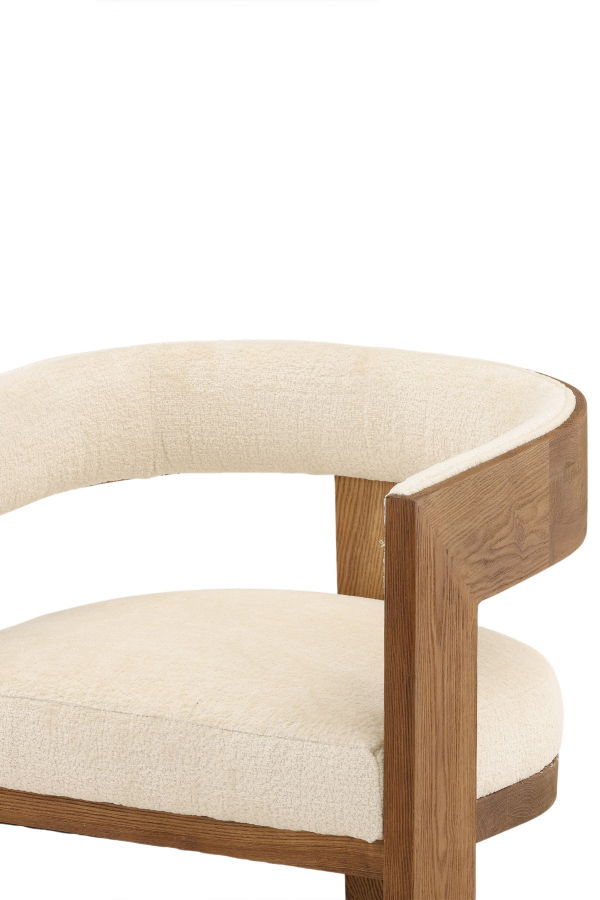 Dovetail Furniture Nolan Chenille Upholstered Dining Chair with Ash Wood Frame - Natural