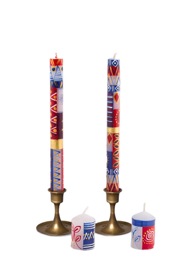 Thumbprint Artifacts Red, White & Blue Painted Candles