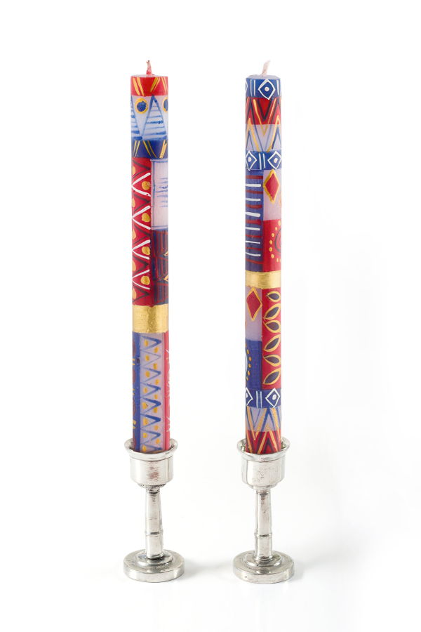 Thumbprint Artifacts Red, White & Blue Painted Candles