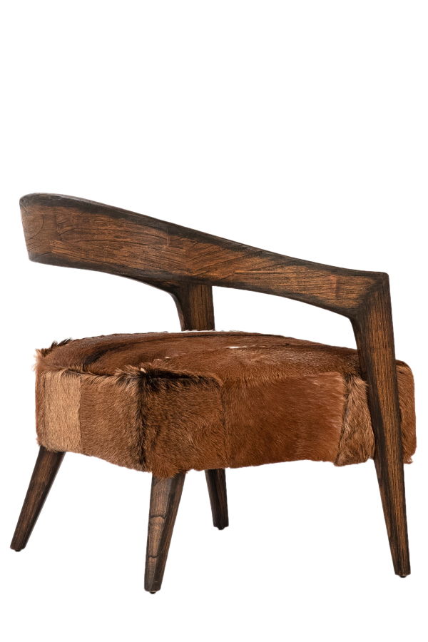 Dovetail Furniture Tamsin Goat Hide & Mindi Wood Accent Chair