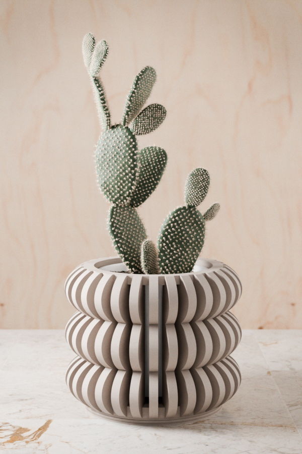 Modernized Pottery Triple Bubble Orchid Planter