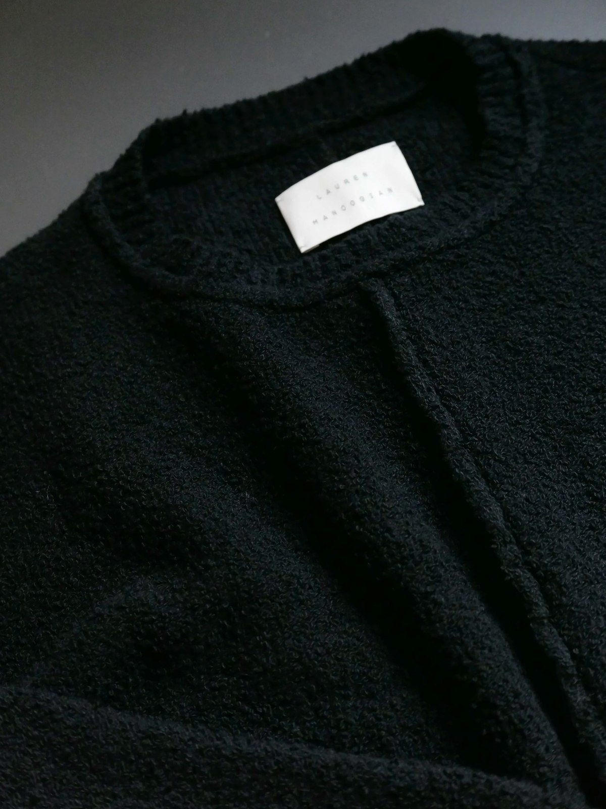 Lauren Manoogian Boucle Crewneck Sweater - Black - Image 5 of 5
