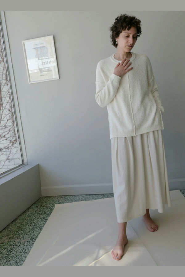 Lauren Manoogian Boucle Crewneck Sweater - White