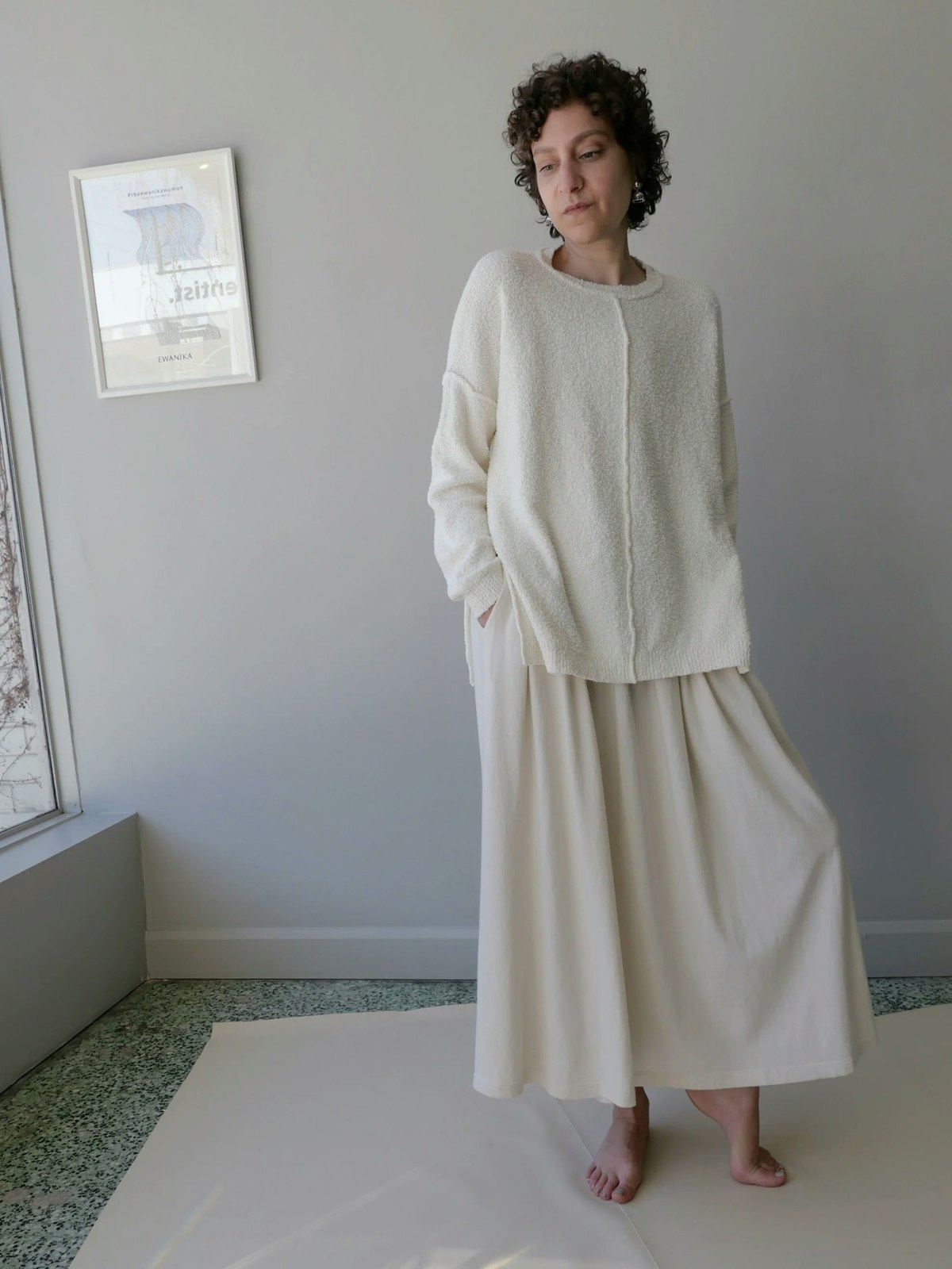 Lauren Manoogian Boucle Crewneck Sweater - White - Image 3 of 5