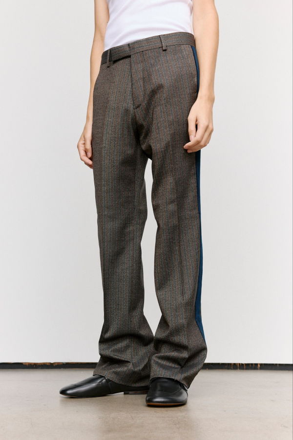 Wales Bonner Grey Stripe Wool Alto Tailored Trouser