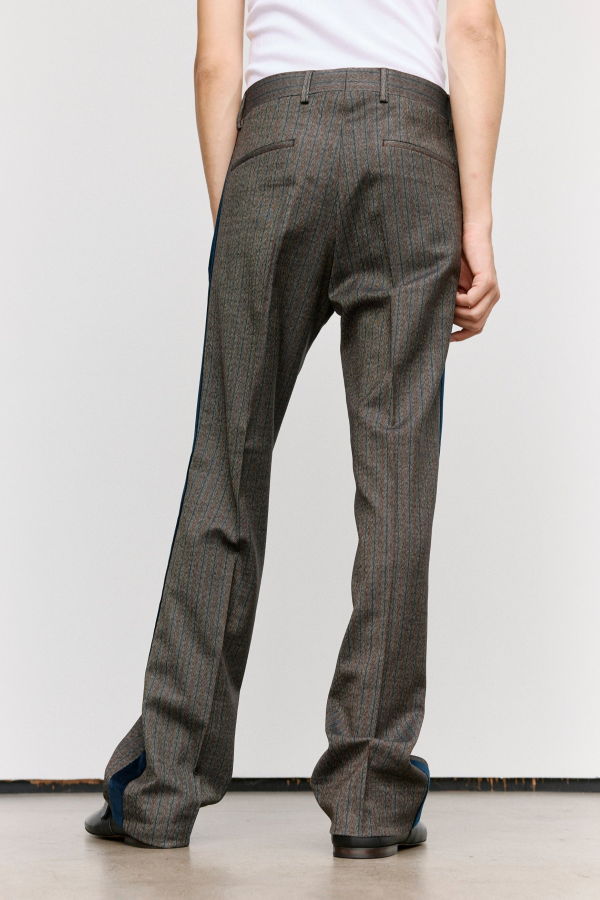 Wales Bonner Grey Stripe Wool Alto Tailored Trouser