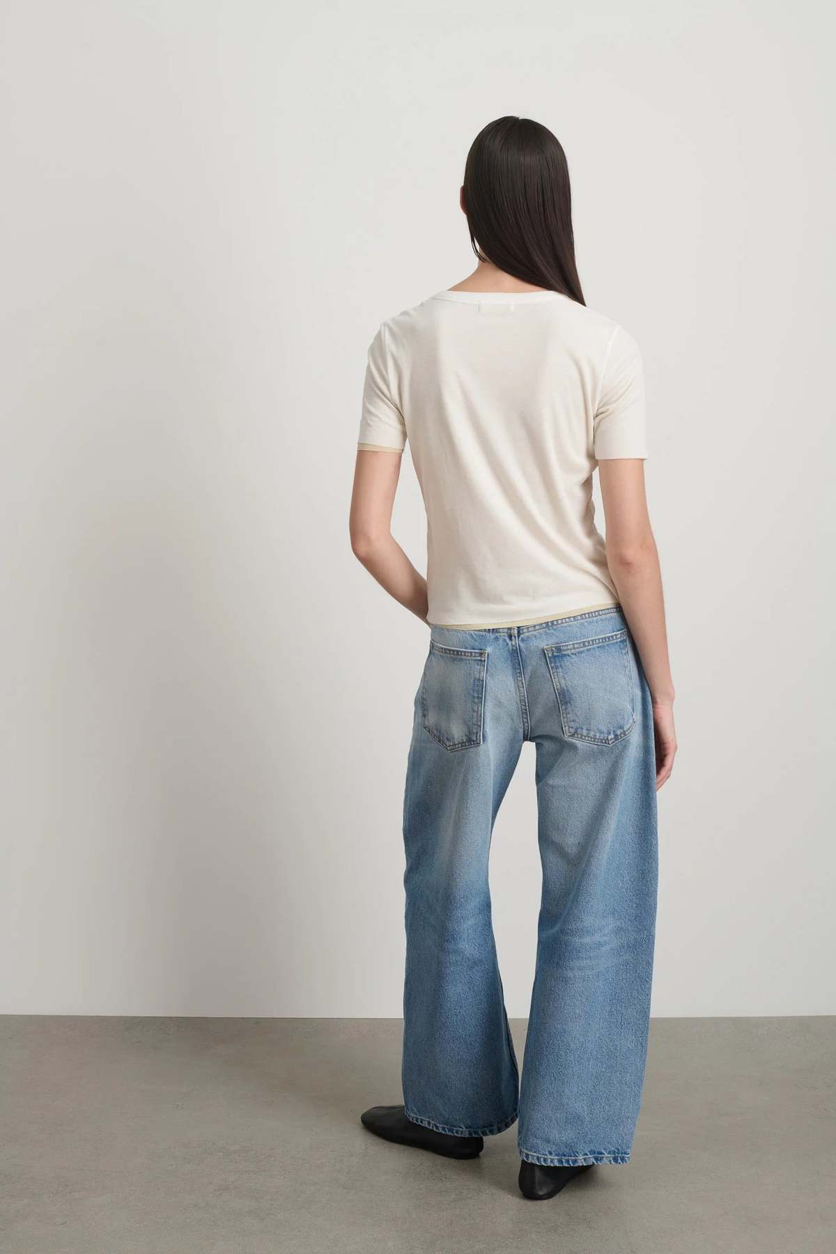 B Sides Double Tee - White/Pale Yellow - Image 5 of 6