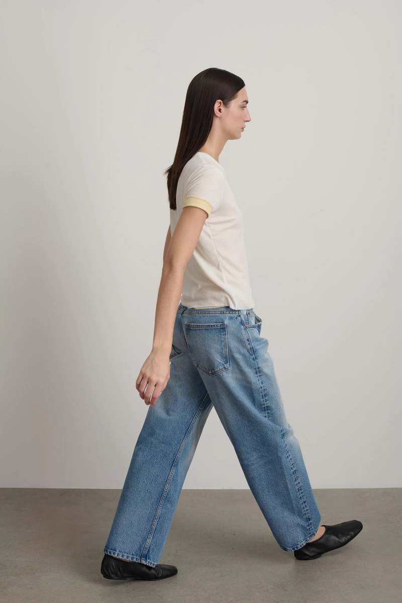 B Sides Double Tee - White/Pale Yellow