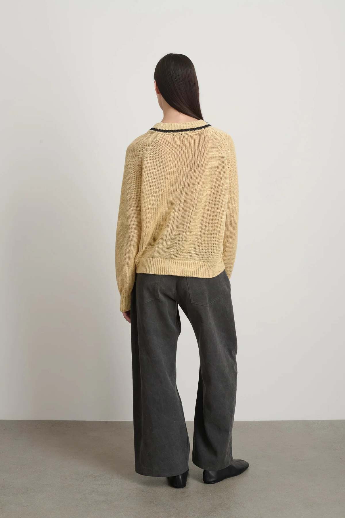 B Sides Lind Ringer Crewneck Sweater - Wheat/Black - Image 3 of 6