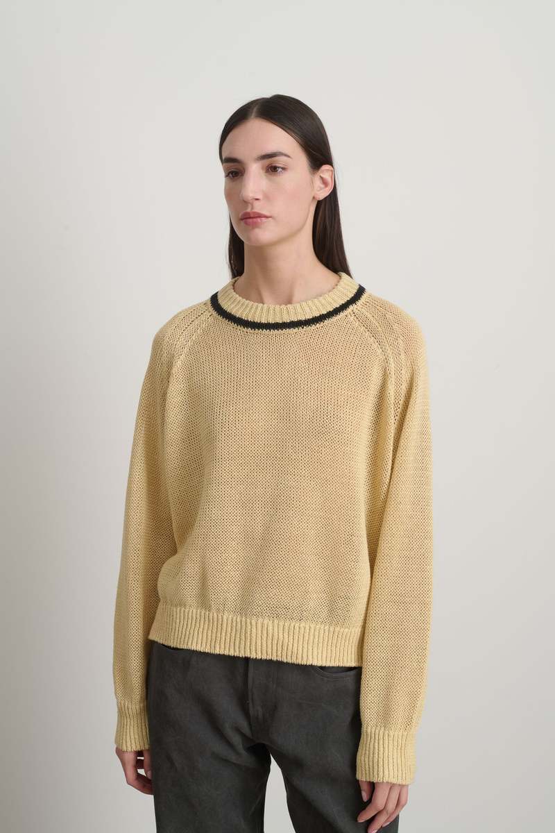 B Sides Lind Ringer Crewneck Sweater - Wheat/Black
