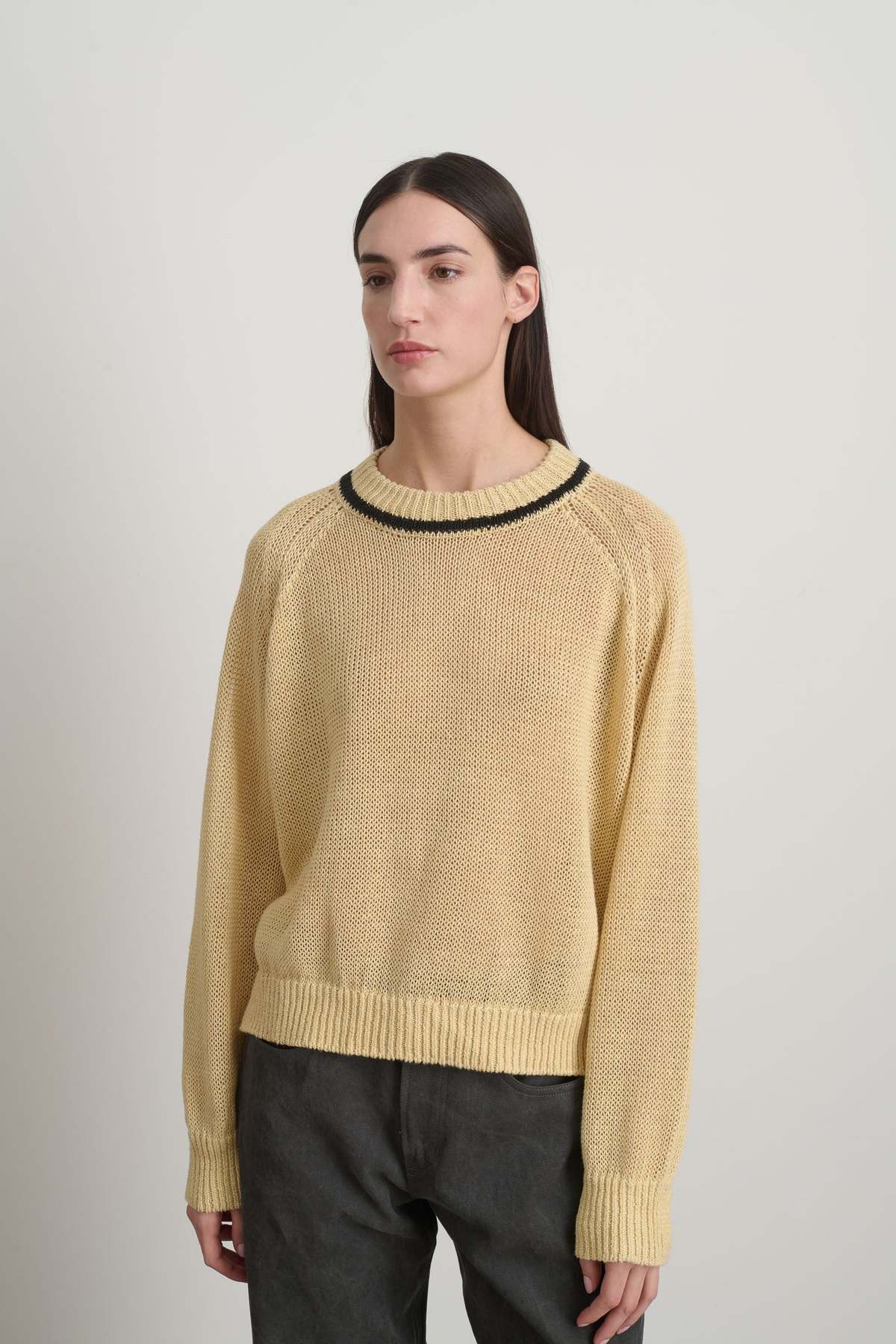 B Sides Lind Ringer Crewneck Sweater - Wheat/Black - Image 5 of 6