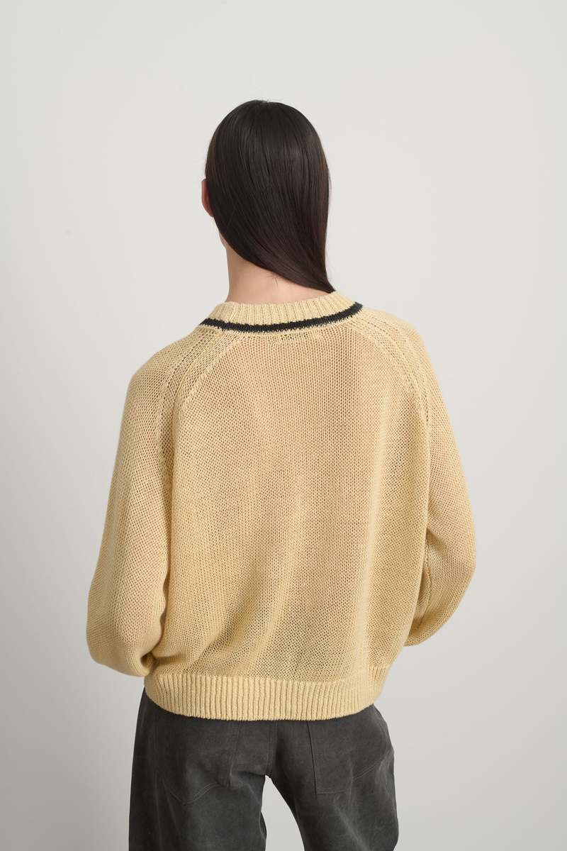 B Sides Lind Ringer Crewneck Sweater - Wheat/Black