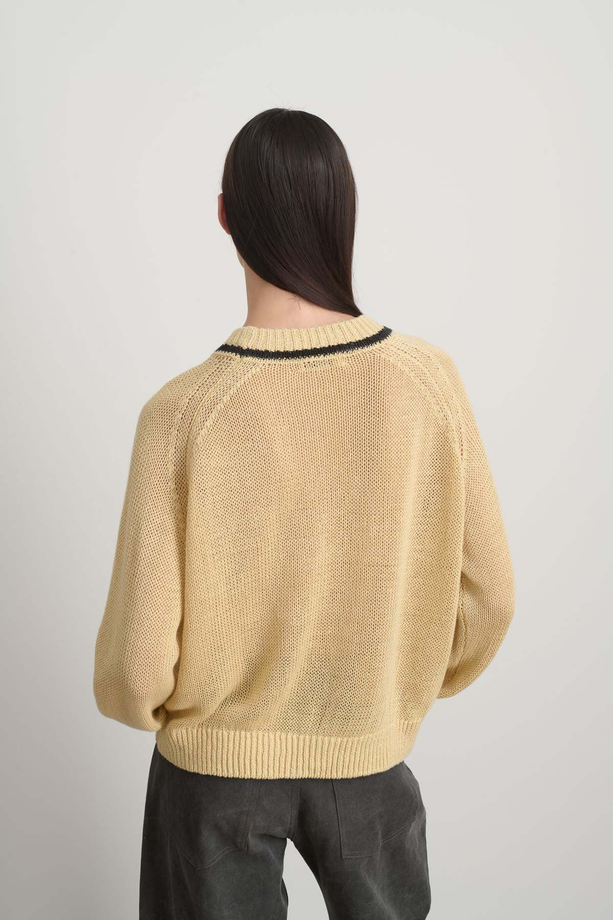 B Sides Lind Ringer Crewneck Sweater - Wheat/Black - Image 6 of 6