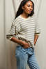Perfect White Tee Roxy Stripe Loop Terry Sweatshirt - Thumbnail 1