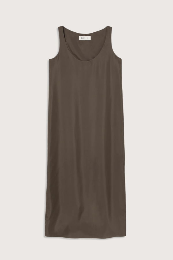 Rohe Silk Scoop Neck Dress - Earth