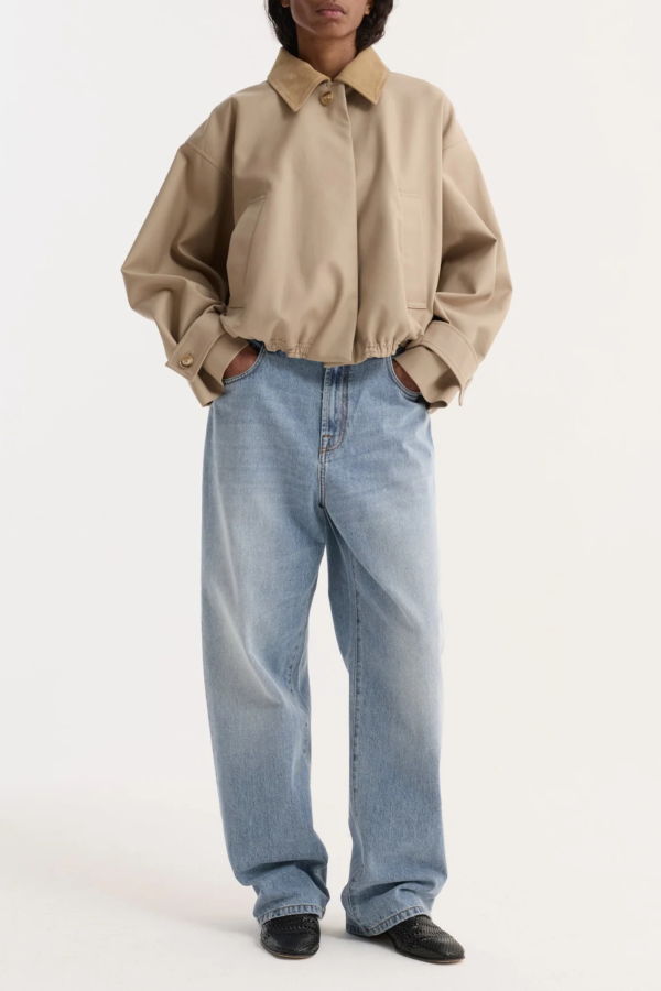 Rohe Suede Collar Blouson Jacket - Sand
