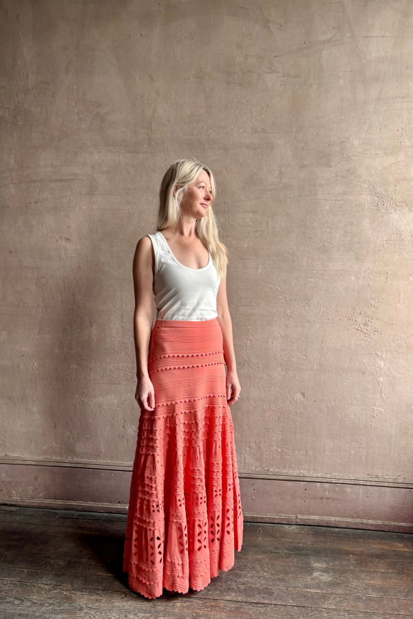 Ulla Johnson Annisa Eyelet Skirt - Coral Peony