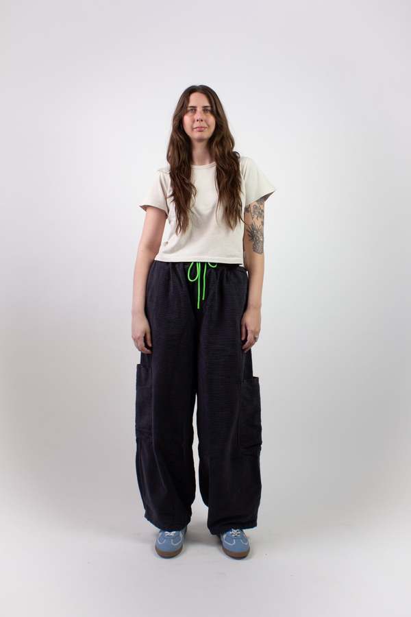 Meals Horizontal Corduroy Chef Pant - Black Sesame