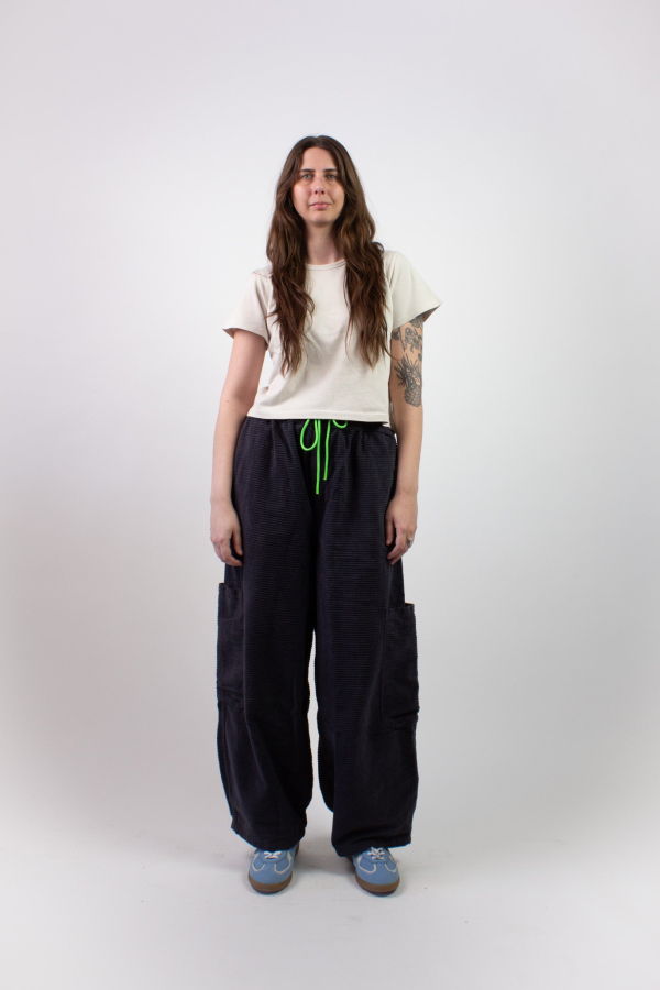 Meals Horizontal Corduroy Chef Pant - Black Sesame
