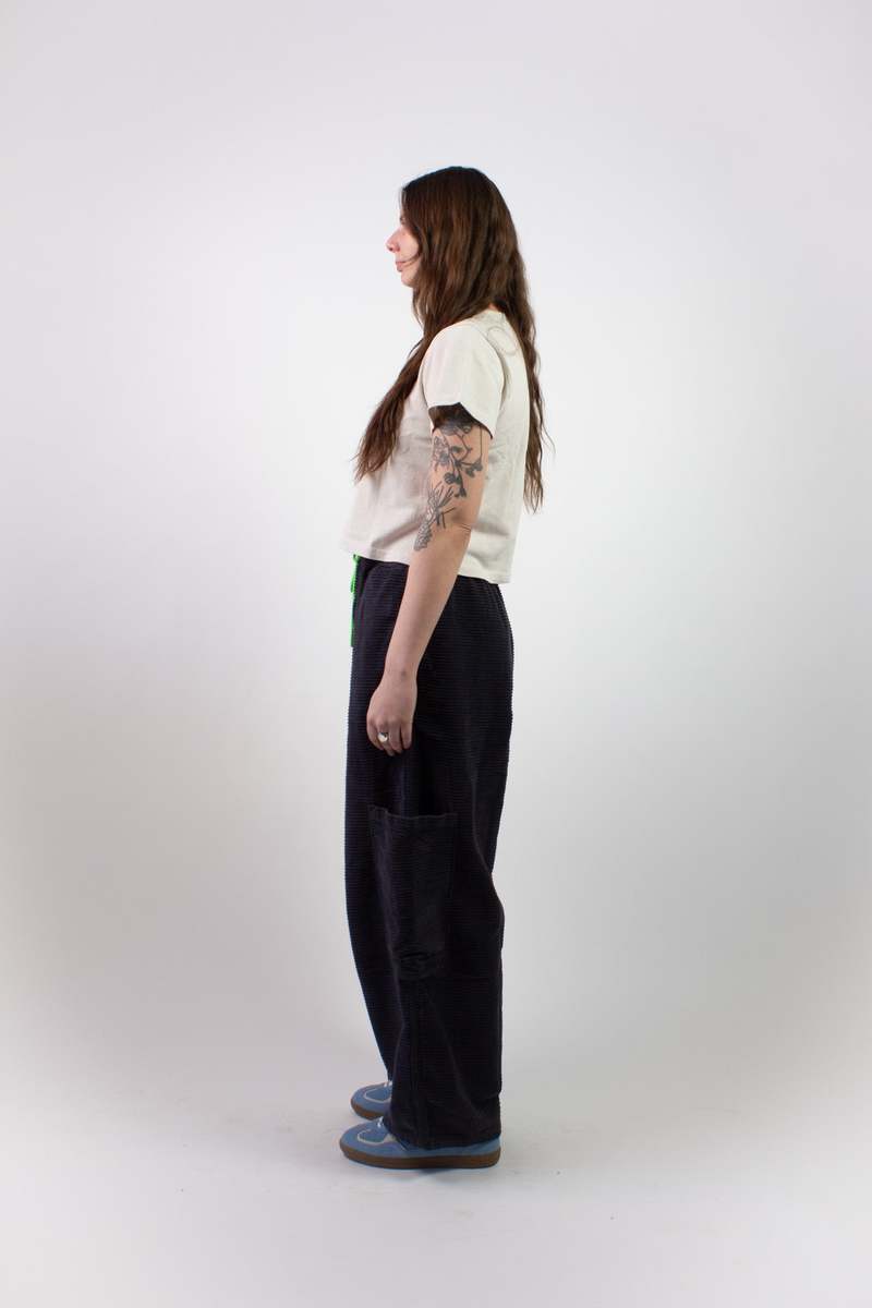 Meals Horizontal Corduroy Chef Pant - Black Sesame