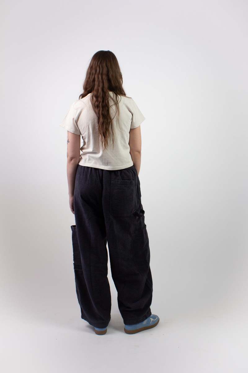 Meals Horizontal Corduroy Chef Pant - Black Sesame