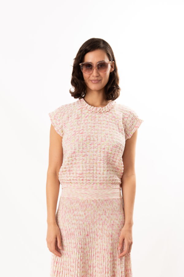 Molli Etincelle Top - Natural/Pink Multi