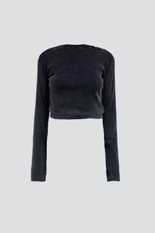 Assembly Black Raglan Long Sleeve Slim T-Shirt