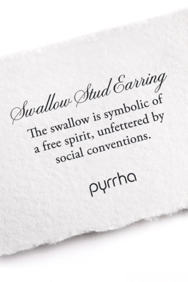 Pyrrha Swallow Stud Earrings / Sterling Silver