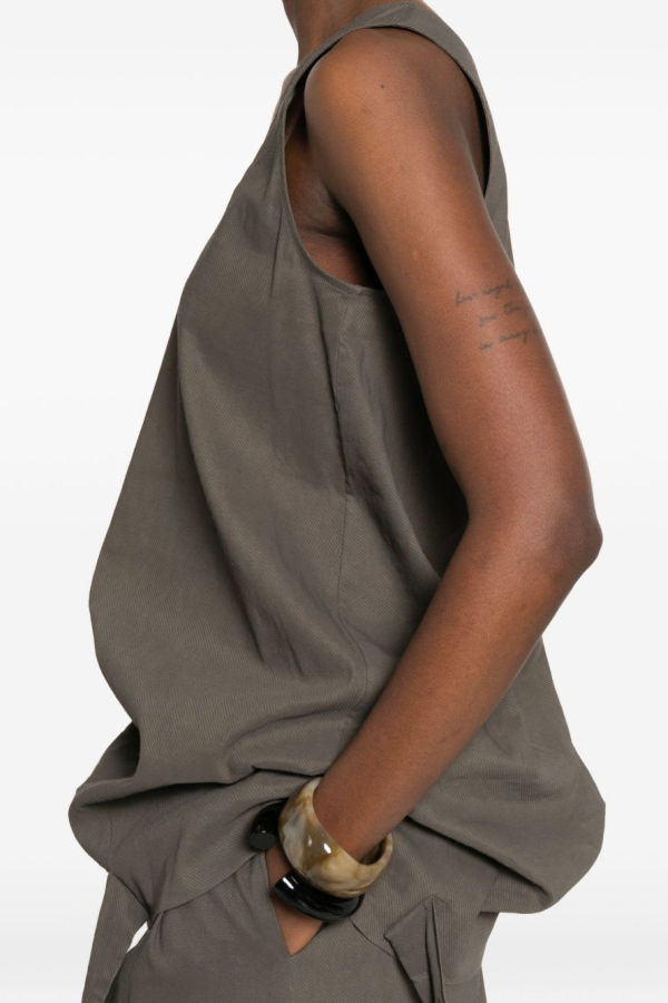 Uma Wang Tara Linen Blend Top - Gray