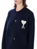 Ami Alexandre Mattiussi Ami Paris Ami De Coeur Knit Cardigan - Navy - Thumbnail 3