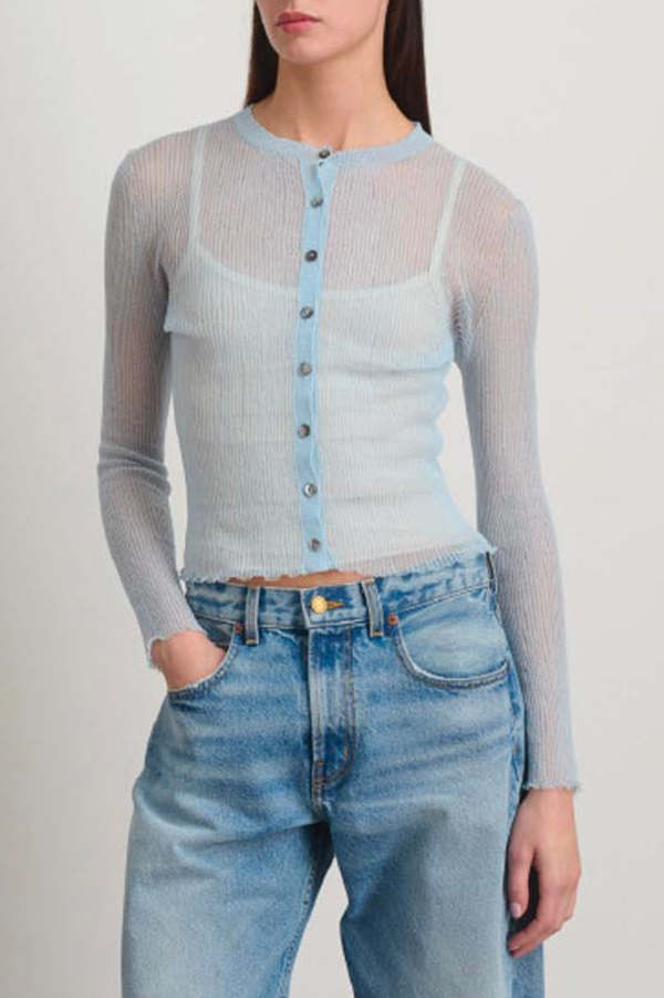 B Sides Sheer Pale Blue Cardigan