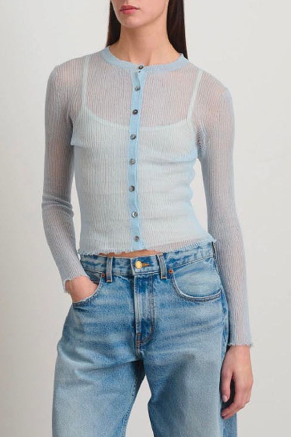 B Sides Sheer Pale Blue Cardigan