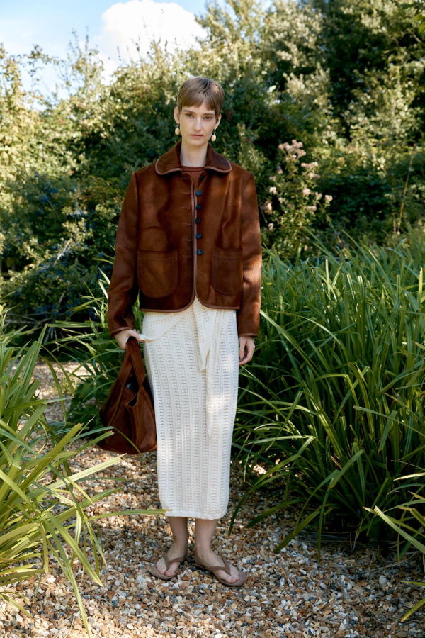 CAWLEY STUDIO Hair On Hide Leather Ada Jacket - Chestnut