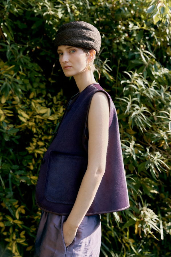 CAWLEY STUDIO Hair on Hide Leather Ella Vest