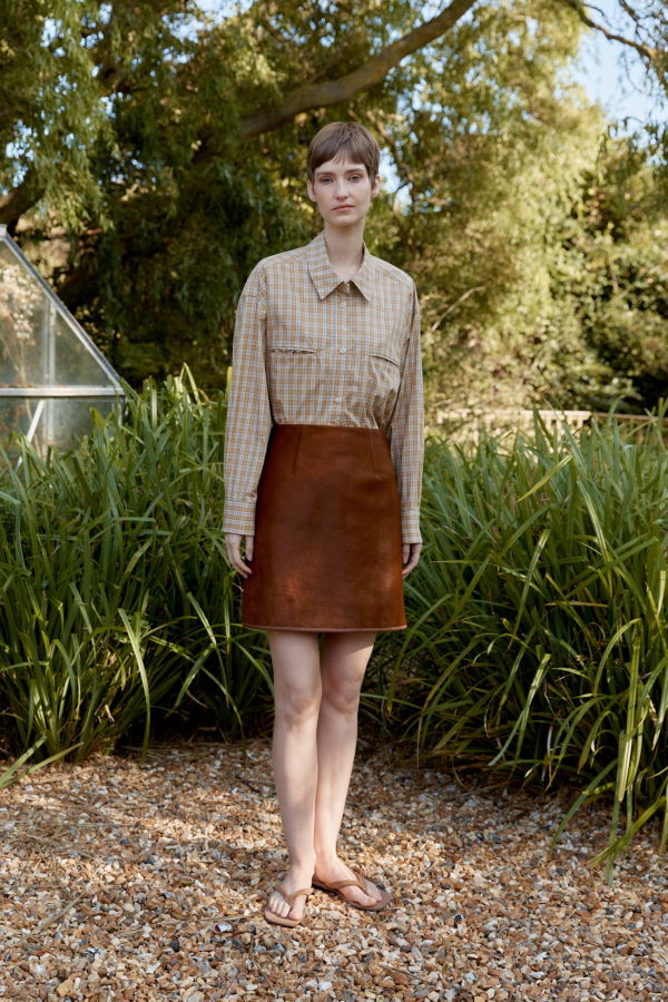 CAWLEY STUDIO Hair On Hide Leather Mini Sadie Skirt