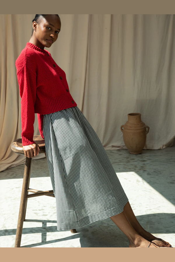 Beaumont Organic Goldie-Cay Organic Cotton Double Gauze Skirt Gingham