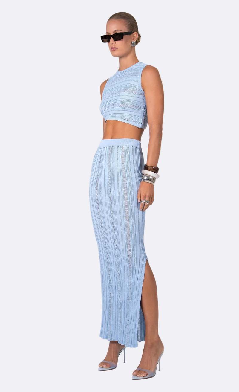 Nonchalant Label Jasmine Crop Top - Baby Blue