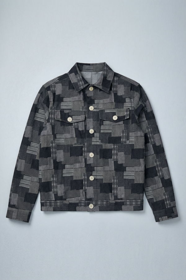 Graphia New York Dean Jacket - Dark Denim Patchwork Jacquard