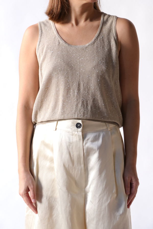 Cordera Linen & Cotton Flecked Tank Top