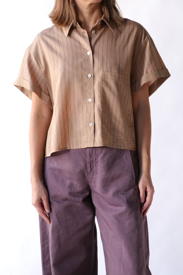 Tela Rocky Cropped Short-Sleeve Shirt