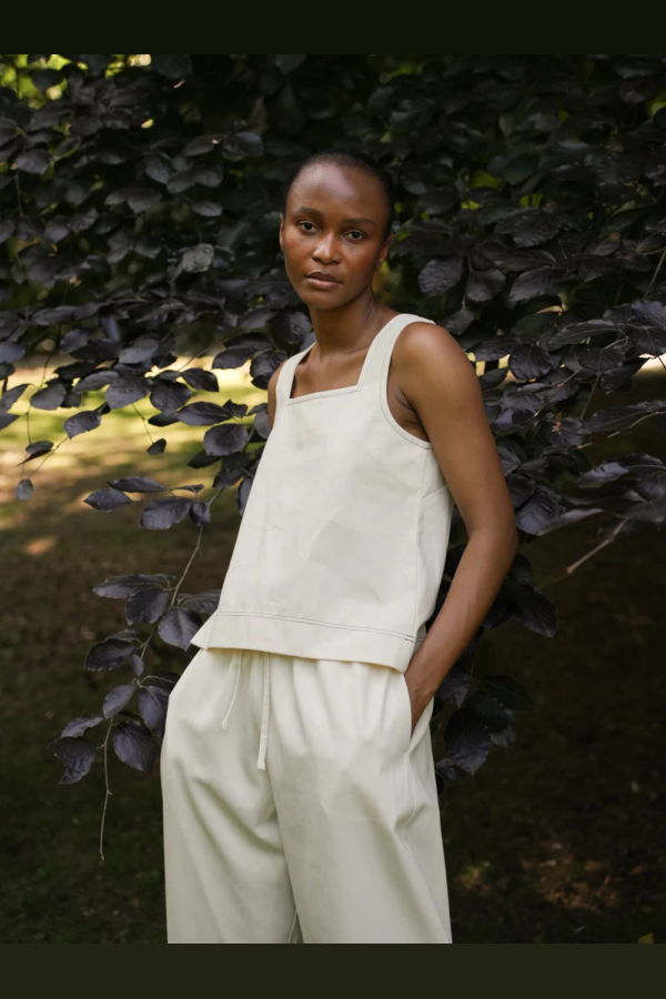 Beaumont Organic Jess-Leigh Organic Cotton Denim Vest - Ecru