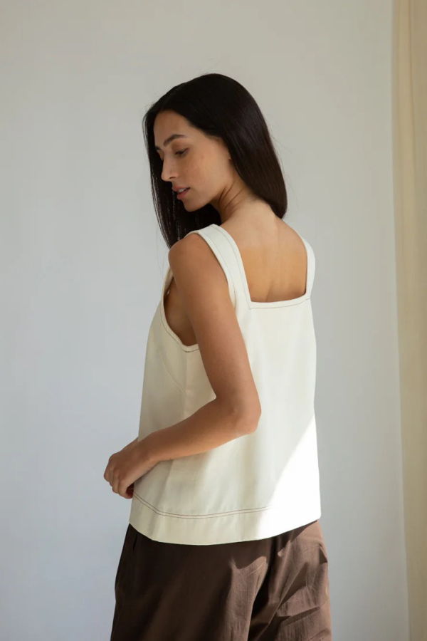 Beaumont Organic Jess-Leigh Organic Cotton Denim Vest - Ecru