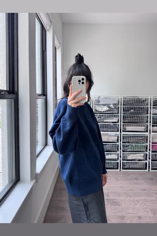 Sønderhaus Cotton Gwendolyn Sweater - Navy