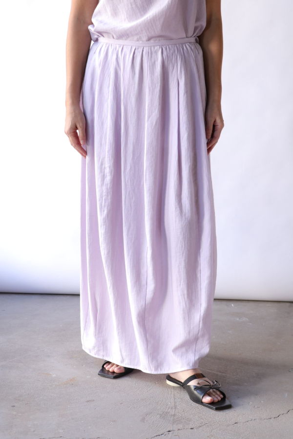 Tela Candito Linen-Viscose Maxi Skirt - Lilac