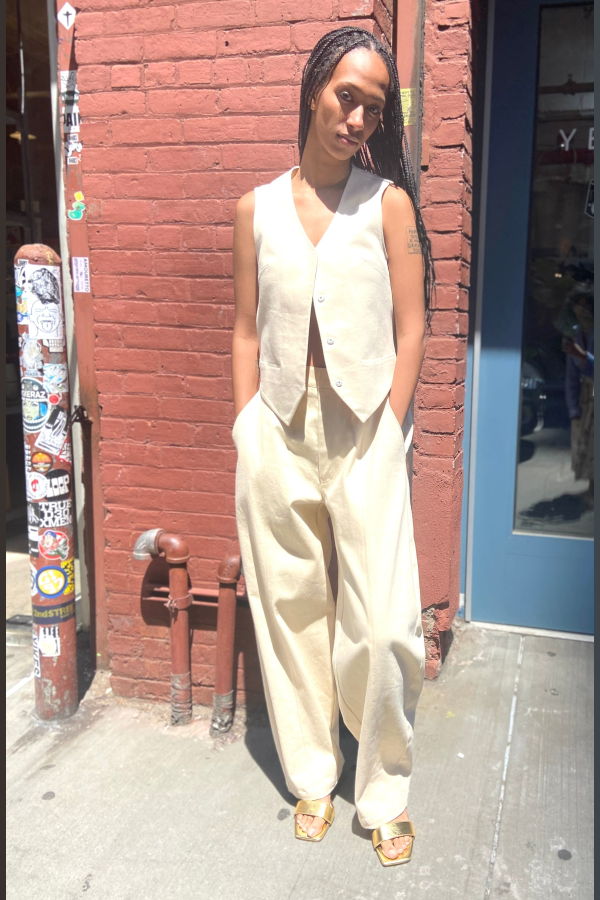 Yesaet Dani pant - Vanilla/Sunkissed Indigo/Dark Indigo/Charcoal