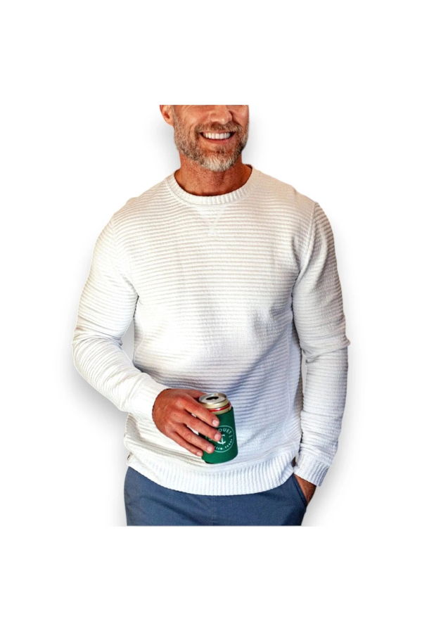 Criquet Quilted Crew Sweatshirt - Off White