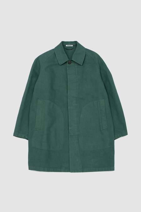Auralee Sponge Wool Melton Chesterfield Coat - Dark Navy | Garmentory